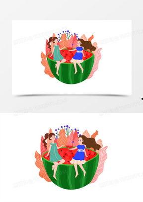 吃瓜素材背景图